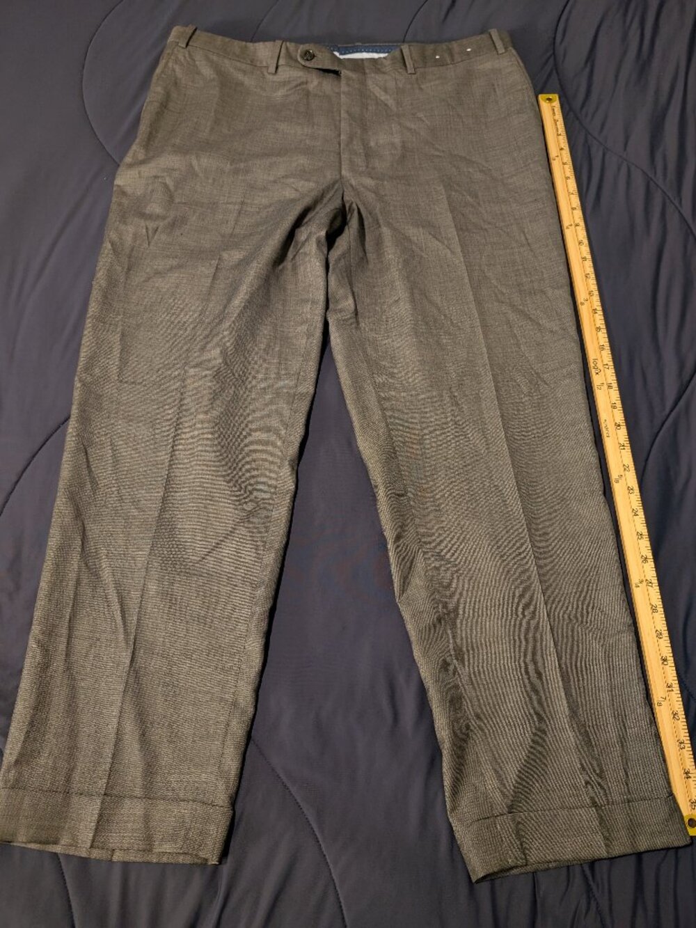 Peter Millar Mens Taupe Brown Cuffed Hem Dress Pants Slacks Flat Front W 38